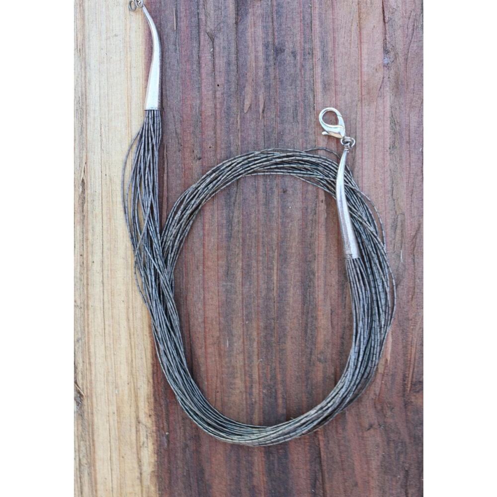 Liquid Silver Multi Strand Sterling Necklace with Lobster Clasp 24.5 Inch